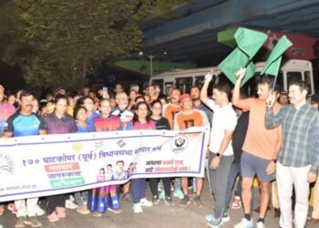 मतदानाच्या जनजागृतीसाठी मुंबईत घाटकोपर येथे ‘रन फॉर वोट’..