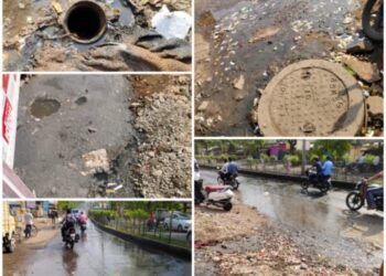 Solapur | लोकमंगल भाजी मंडई येथे ड्रेनेजफुटी ; दूषित बनतेय पिण्याचे पाणी.! नाक मुठीत…!