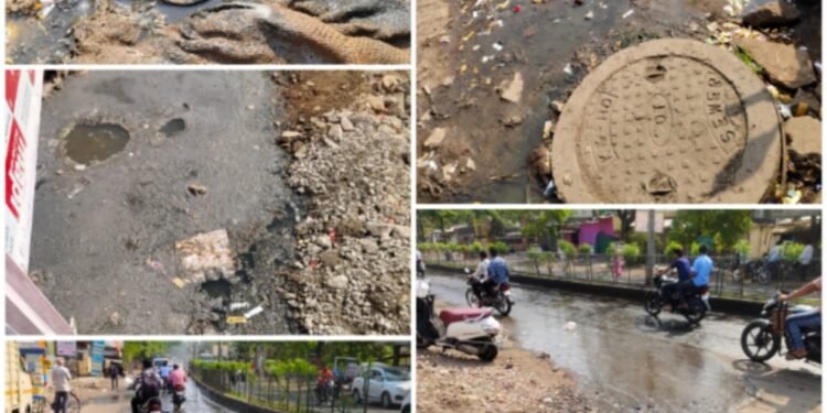 Solapur | लोकमंगल भाजी मंडई येथे ड्रेनेजफुटी ; दूषित बनतेय पिण्याचे पाणी.! नाक मुठीत…!