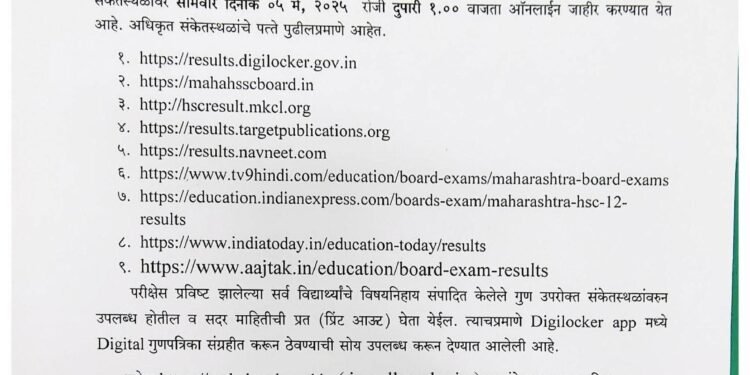 बारावीचा निकाल उद्या जाहीर होणार..!