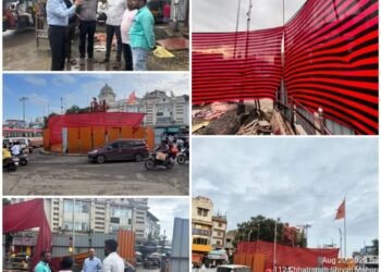 प्रशासनाची तत्परता : भर पावसात अतिरिक्त आयुक्तांची छत्रपती शिवाजी महाराज पुतळा परिसरात पाहणी आणि लगेचच..